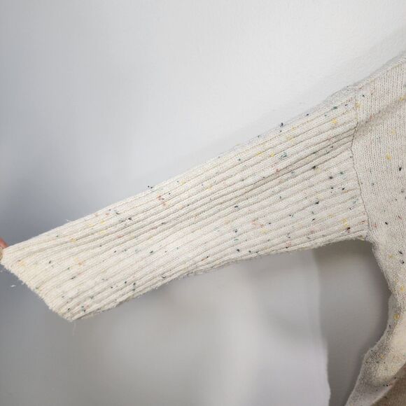 Loft Sweater Small Flecked Pocket Poncho Oversized Turtleneck 3/4 Sleeve Flowy - Picture 7 of 11